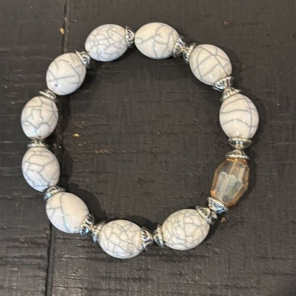 Charm Stone Bead Stretch Bracelet Set of 3 Jewelry’s Gift New​ - Picture 5 of 6